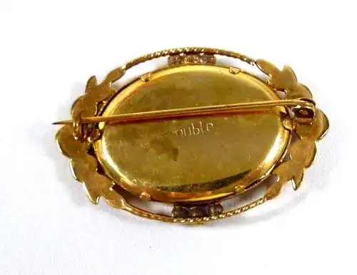 alte  Double Brosche mit Kinderbild