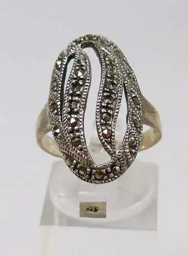 Ring 925 Silber mit Markasiten,  Gr.  58,5           (c7340)