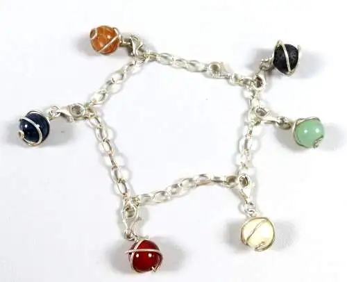 Armband aus 925 Silber MSL mit 6 Anhänger sehr dekorativ