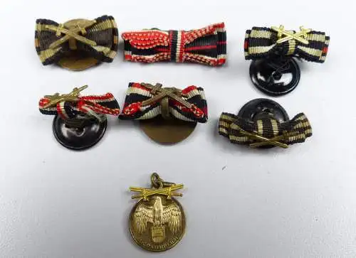 6 Miniatur-Ordensspangen + 1 Orden aus dem 1. WK   (da4801)