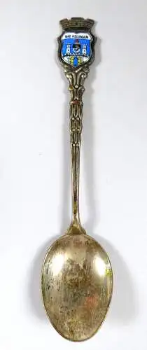 Löffel Sammlerlöffel aus 800 Silber signiert REU emailliert Wappen Bad Kissingen