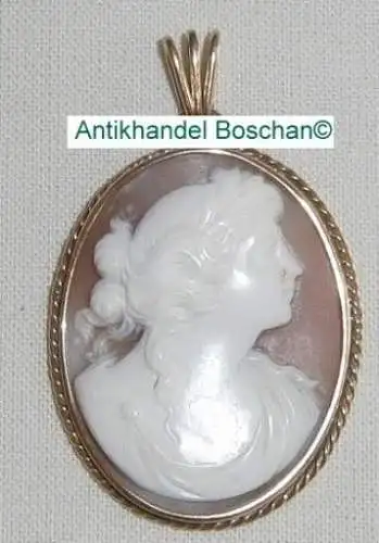 original alte Gemme als Anhänger gefaßt in 585 Gold    (d0652)