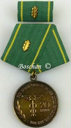 Für treue Dienste in der Zollverwaltung der DDR Gold für 20 Jahre (AH219a) verg.