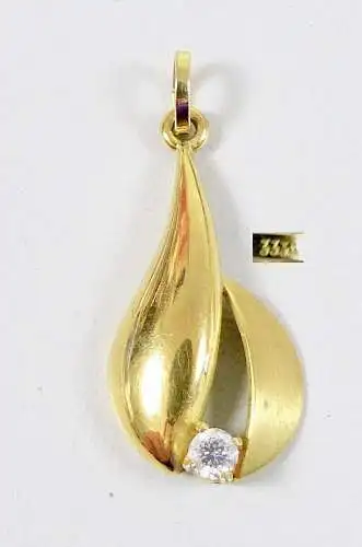 Anhänger aus 333 Gold mit weißem Stein  (da6263)