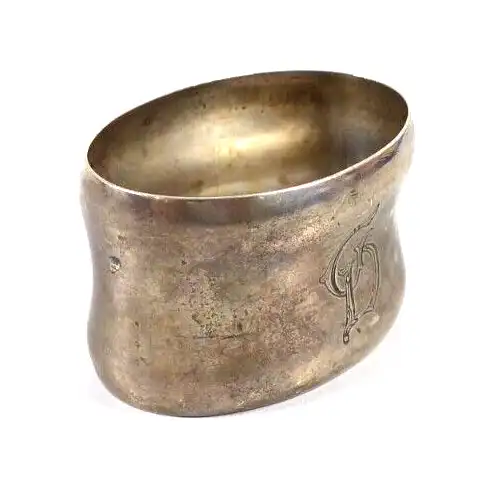 alter Serviettenring mit Monogramm GD aus 800 Silber