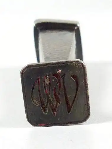 original alte Petschaft aus 800 Silber um 1910 mit Monogramm WV 14,3 Gramm