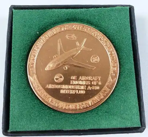 DDR Medaille Airbusindustrie A 310 Interflug in OVP  (da6607)