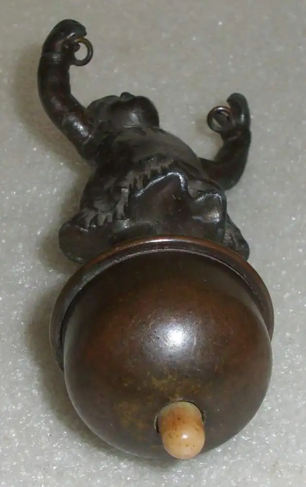 seltene Bronze Tischklingel/Klingelknopf voll funktionstüchtig (da3520) 1