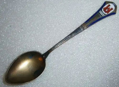 Toller Sammler-Löffel ROTHENBURG aus 800 Silber mit Wappen aus Emaille