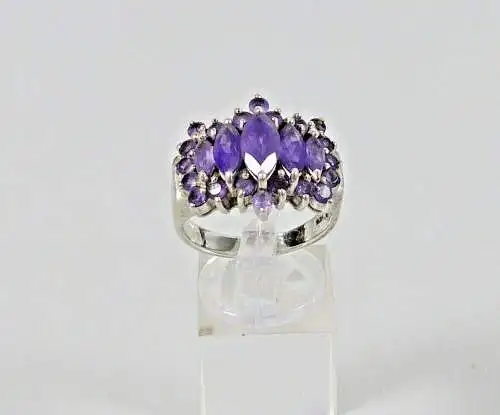 Ring aus 925 Silber mit amethystfarbenen Farbsteinen, Gr. 63/Ø 20 mm  (da6632)