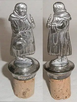 Alter Zierkorken/ Verschluß für Schnapsflaschen Mönch/Klosterbruder