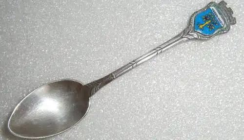 Toller Sammler-Löffel HAGEN/WESTF. aus 800 Silber mit Wappen aus Emaille