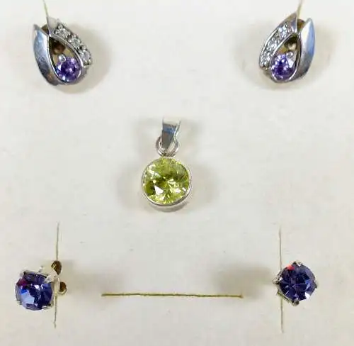 2 Paar Ohrringe aus 925 Silber und 1 Anhänger aus 925 Silber (da6105)