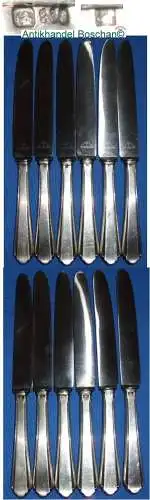 6 Messer 800 Silber Art-Déco     (d0694)