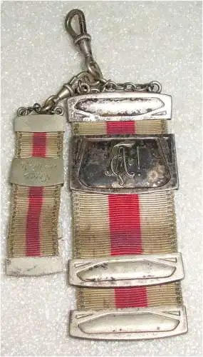 2 zusammengehörige Bierzipfel, Chatelaine versilbert (da3457)