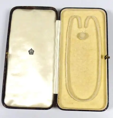 original alte Schmuckschachtel Schmucketui für Collier mit Krone sehr selten