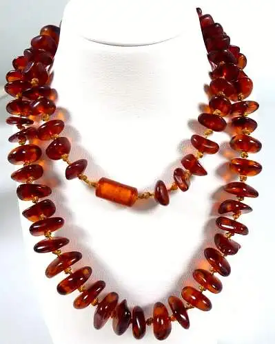 Kette aus Bernstein Amber Naturbernstein 31,3 Gramm 61 cm