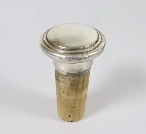 Alter Zierkorken/ Verschluß für Schnapsflaschen versilbert signiert M.B.(da6514)