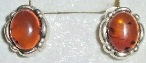 Ohrringe aus 925 Silber mit Bernsteinen/Amber