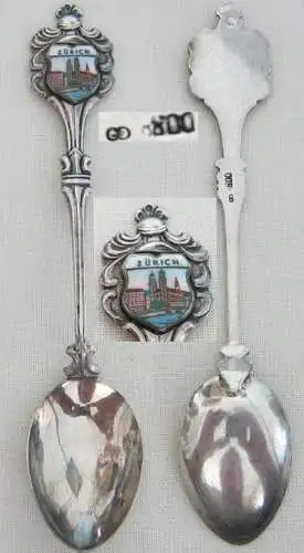 alter Kaffee/Andenken-Löffel 800 Silber Zürich    (c5474)