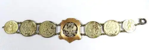 Russland Feldzug 1914 bis 1916 Armband aus russischen Münzen und Medaillen