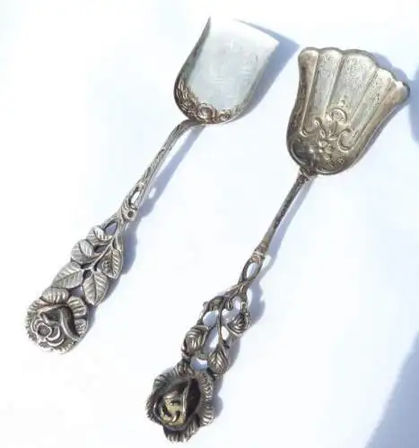 2 Zuckerlöffel aus 835 und 800 Silber