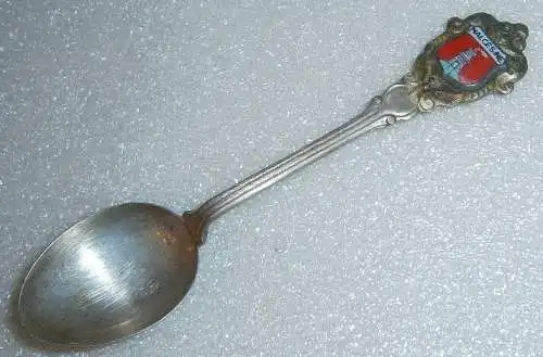 Toller Sammler-Löffel MALCESINE aus 800 Silber mit Wappen aus Emaille