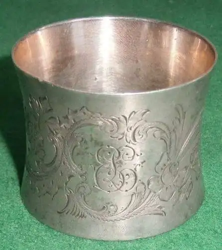 Serviettenring  Ziermonogramm aus 800 Silber