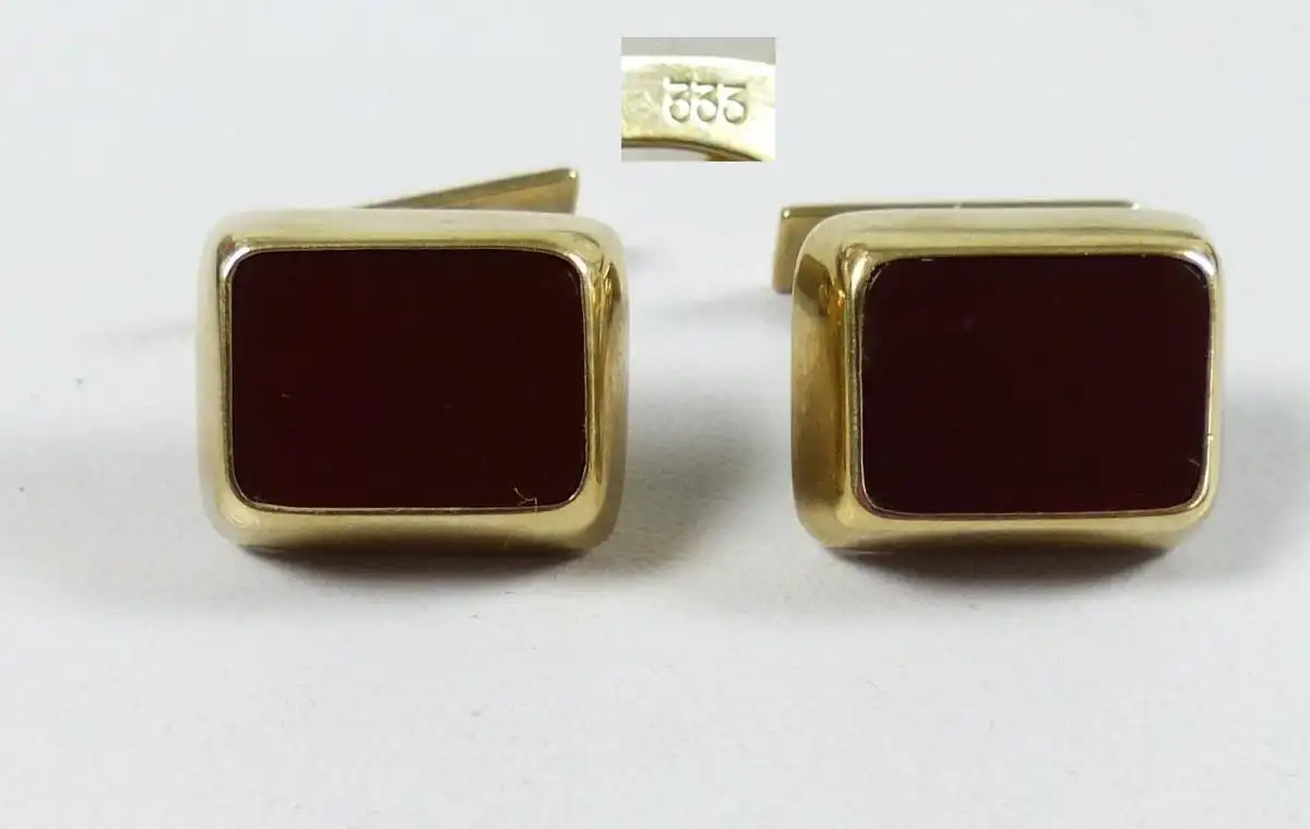 Manschettenknöpfe aus 333er Gold mit Achat   (da5319) 0