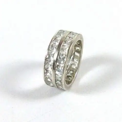 Ring aus 925 Silber mit weißen Steinen  Größe 56           