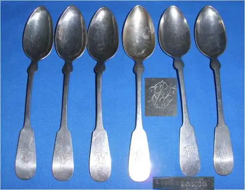 6 Gründerzeit-Kaffee-Löffel aus 800er Silber Deutsch (da3429)