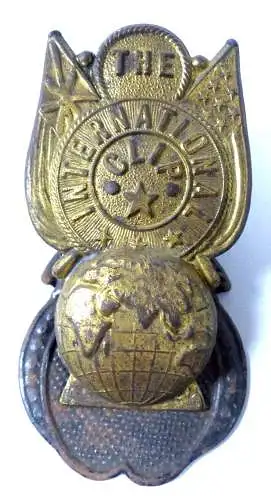 original alte Papierklemme Papierhalter The International Clip