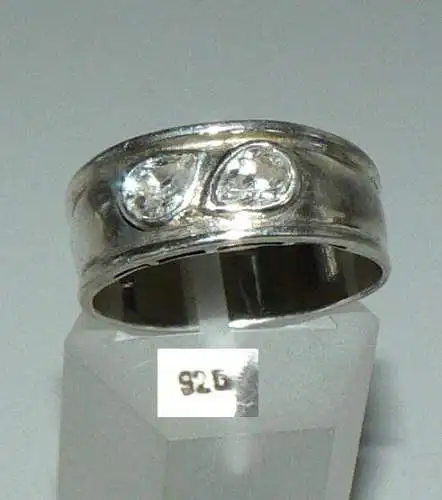 Ring aus 925er Silber mit weißen Steinen, Gr. 60/Ø 19,1 mm  (da4282)