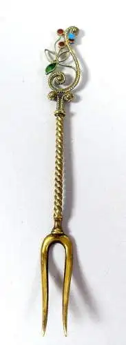 Marius Hammer emaillierte Vorlegegabel wohl Silber defekt