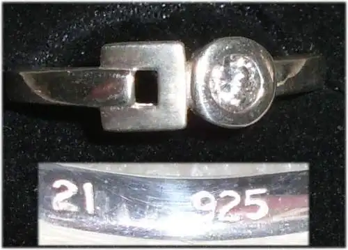 Ring aus 925er Silber mit Zirkonia,  Gr. 56, Ø 17,8 mm  (da3692)