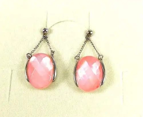 Ohrringe aus 925 Silber mit Rhodochrosit signiert C ^A