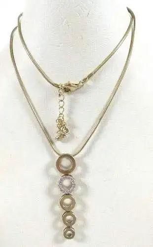 Kette und Anhänger aus 925 Silber vergoldet mit weißen Steinen      