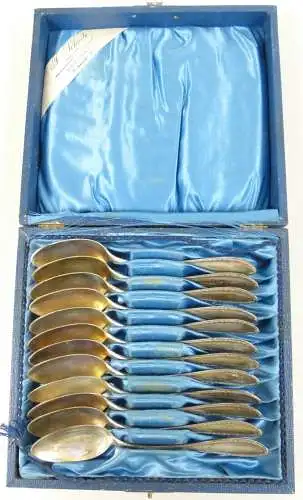 12 Kaffeelöffel aus massivem 800 Silber 305 Gramm  (da6432)