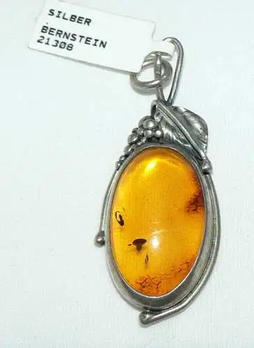 Anhänger Silber mit Bernstein/Amber / 4,48 Gr. aus Auflösung  (da4347)
