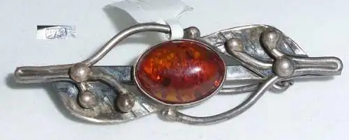Brosche aus 925 Silber mit Bernstein/Amber  (da4367)