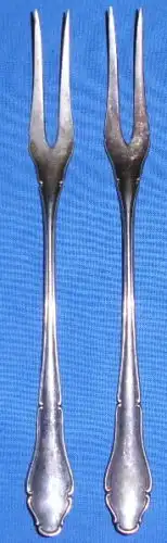 2 original alte Fleischgabeln 800 Silber    (c5836)