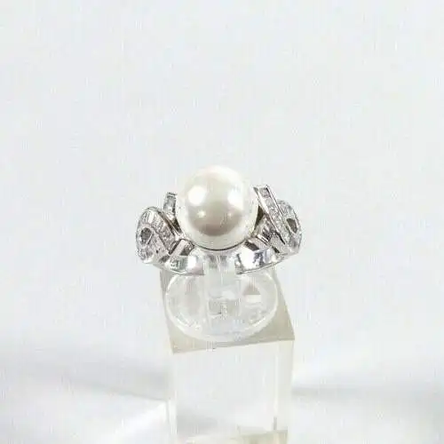 Ring aus 925 Silber mit Perle   Größe 58           