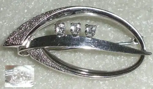 Tolle alte Brosche aus 800er Silber mit Zirkonia (da3606)