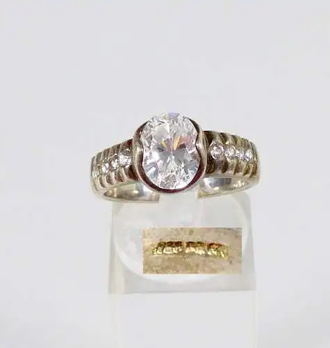 Ring aus 925 Silber mit weißen Edelsteinen, Gr. 57/Ø 18 mm  (da6064)