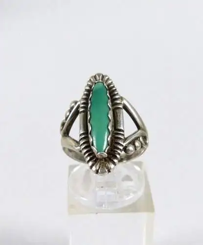 Ring  aus Sterling Silber mit Malachit  Größe 54