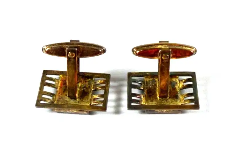 Art Deco Manschettenknöpfe aus 835 Silber mit Achat in OVP 1