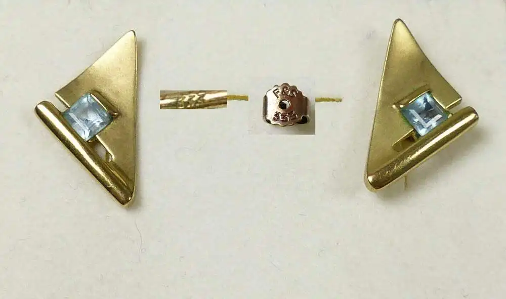 Ohrringe/Stecker aus 333 Gold mit Aquamarin  (da5775) 0