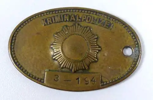 original alte DDR Kripomarke Sachsen Anhalt 3-194 Kriminalpolizei Dienstmarke