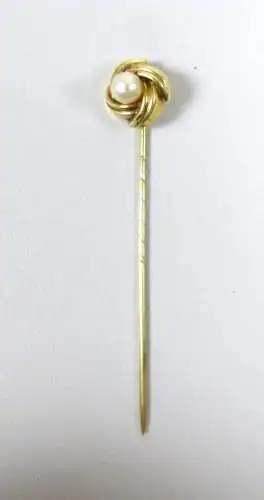Krawattennadel aus 585 Gold mit  Perle