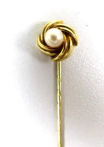 Krawattennadel aus 585 Gold mit  Perle